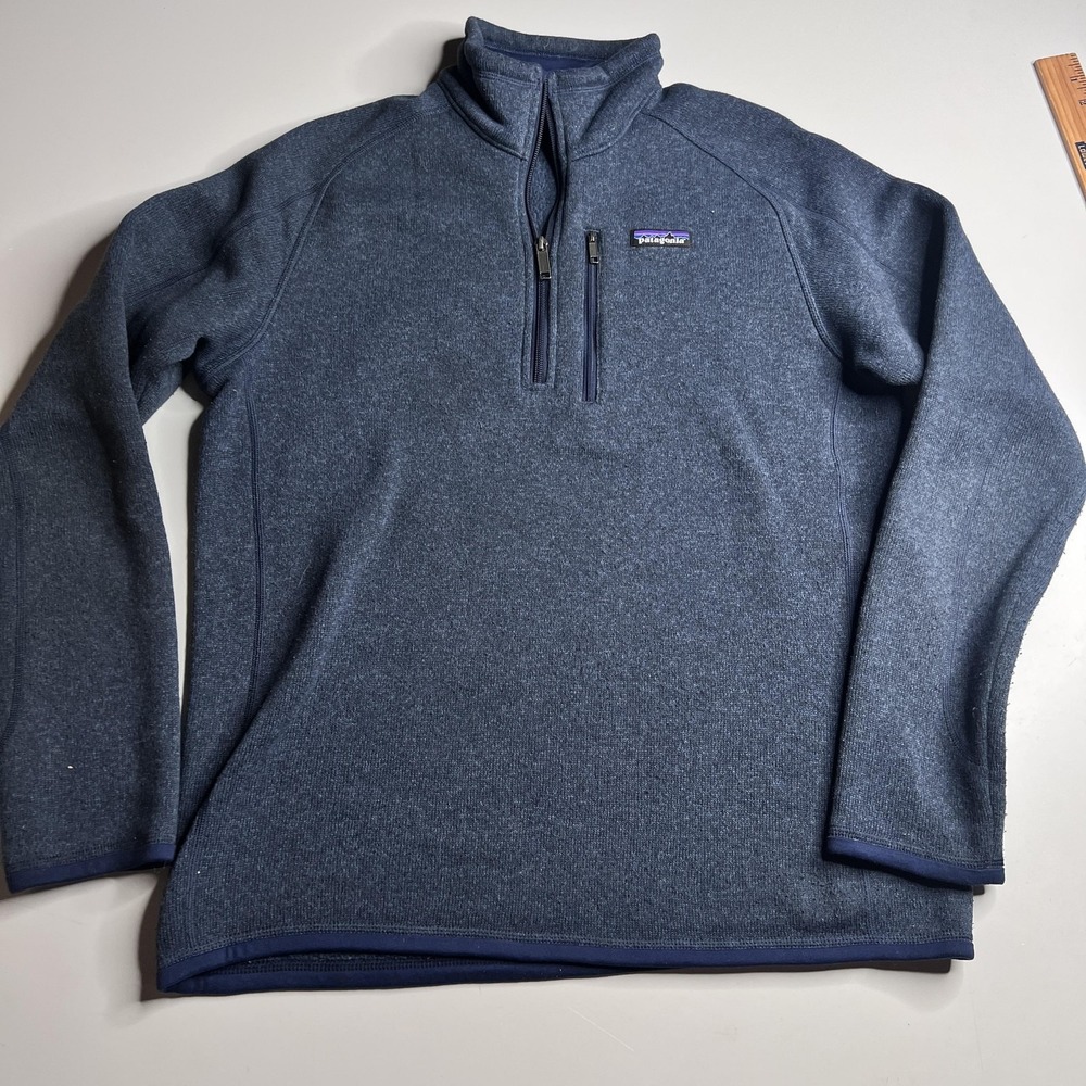 Patagonia Better Sweater 1/4 Zip Fleece Pullover Blue Heather Mens Medium
